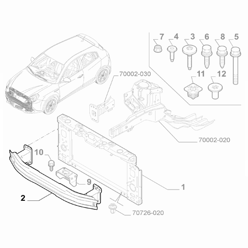 Front Crash Bar / Bumper Reinforcer - Giuletta