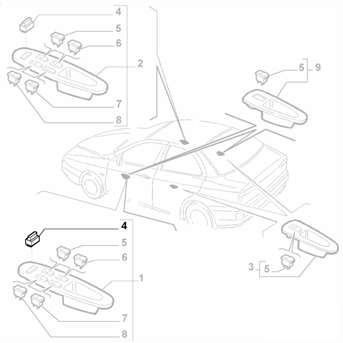 Door Lock Switch - 156 1997-2002