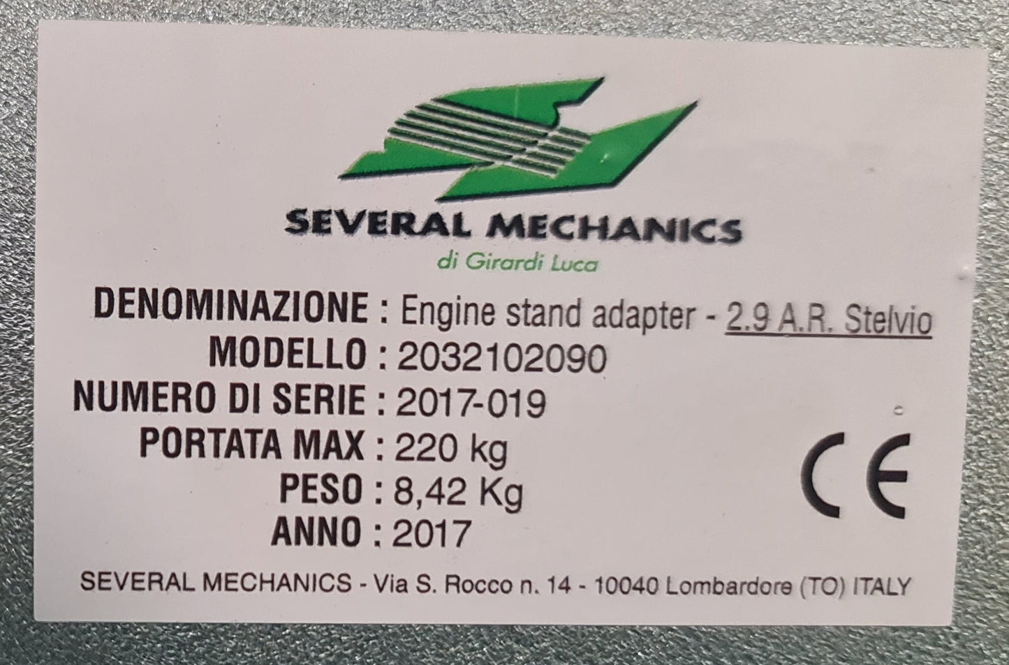 Werkzeug, Motorständer-Adapter - Alfa Romeo Stelvio 2.9