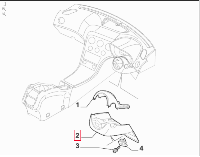 Steering Wheel Cowl, Lower - 159, Brera & Spider - Alfa Romeo Shop