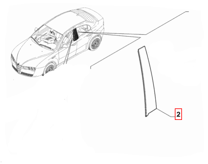 B Pillar Trim, Offside / Right Hand Rear - 159 - Alfa Romeo Shop