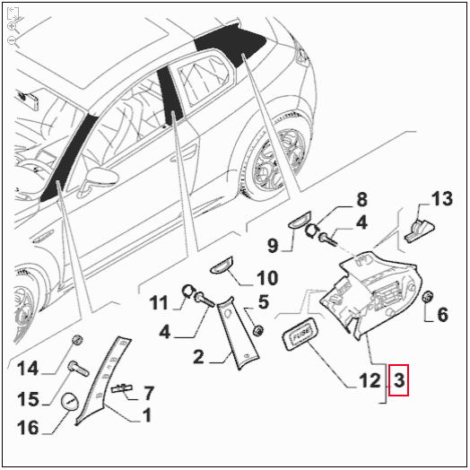Quarter Trim, Interior, Offside / Right - Brera - Alfa Romeo Shop