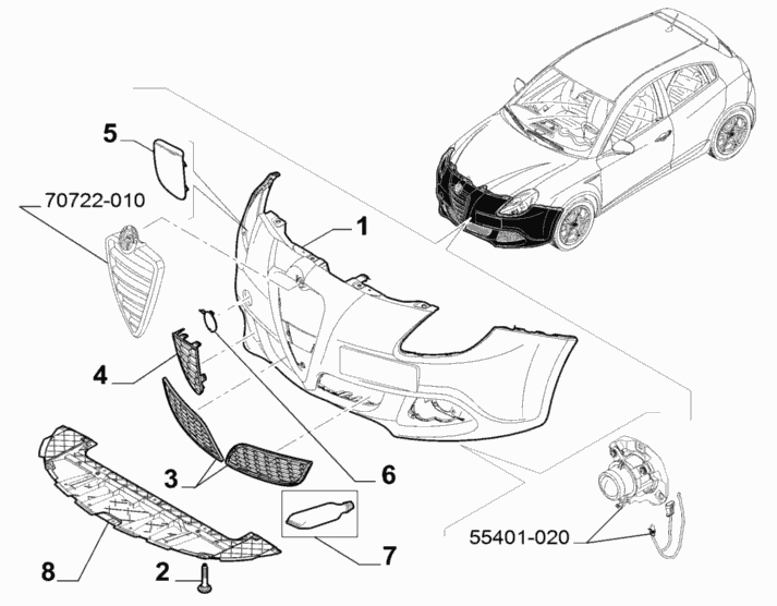 Headlamp Washer Jet Cover - Alfa Romeo Giulietta 156093426 156093427