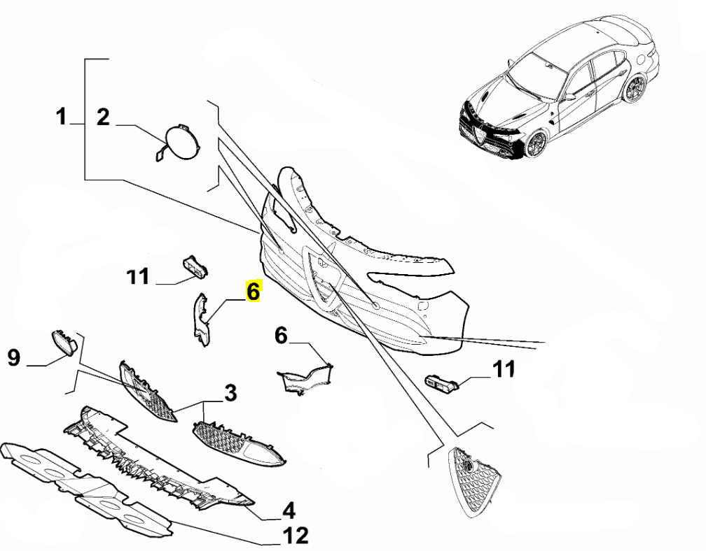 Front Air Intake, Offside - Giulia - Partsworld-UK - 156141619
