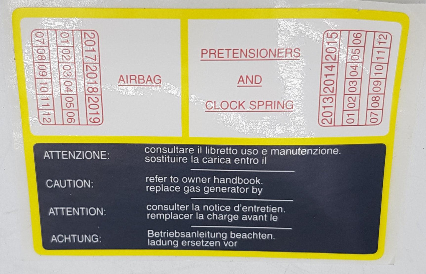 Check Control Sticker - Alfa Romeo GTV & Spider 10777380