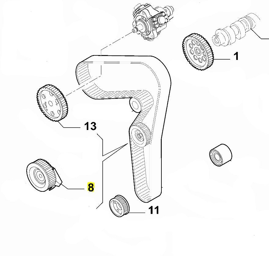Timing Belt Tensioner - Giulia & Stelvio 2.2