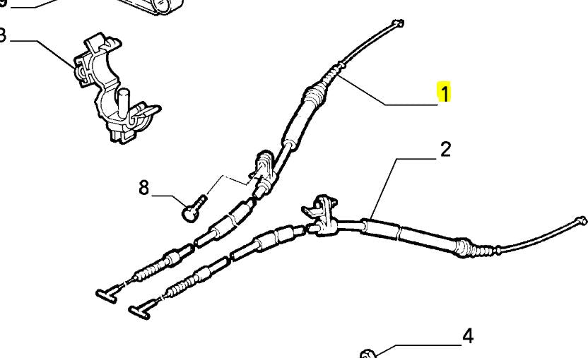 Handbrake Cable, Offside / Right - 147