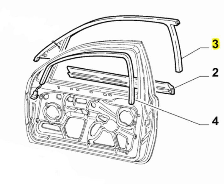 Seal, Door Glass - Alfa Romeo 147