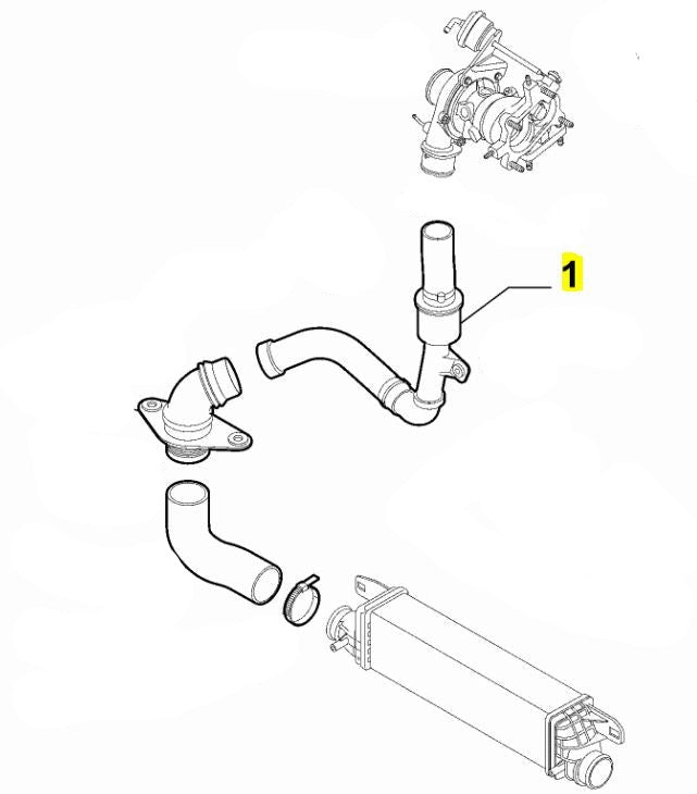 Turbo Hose, Lower - Giulietta 2.0 JTDM