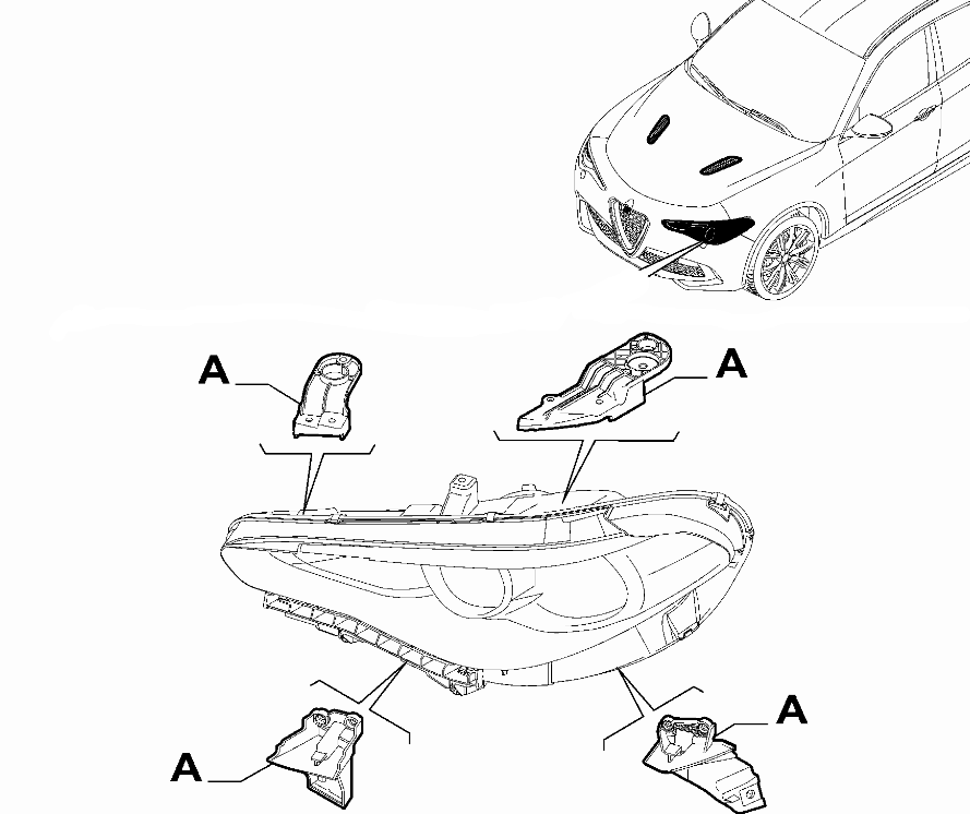 Headlamp Bracket Kit - Stelvio