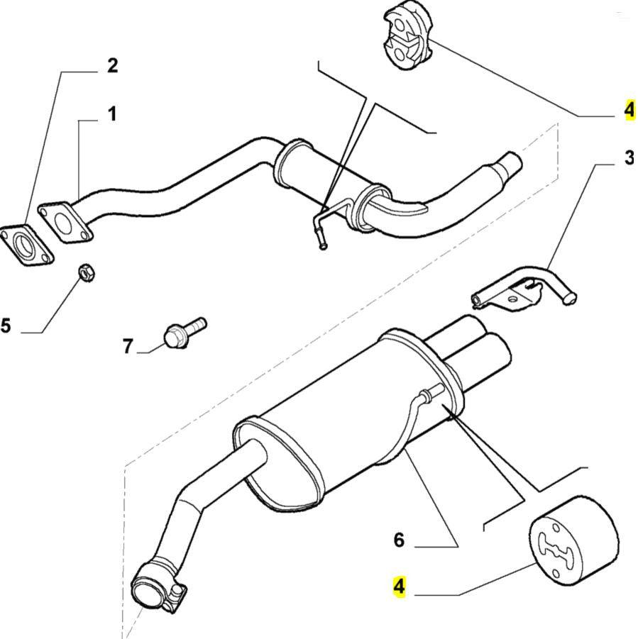 51854825 Exhaust rubbers - GT 3.2