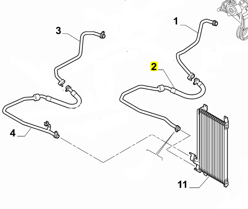 Oil Cooler Pipe, Lower- Brera, Spider, 159 2.4 JTDm