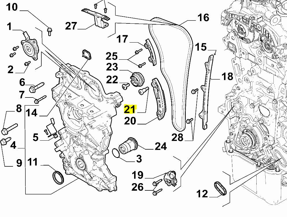 Timing Chain Sliding Block Bolt - Tonale, 500X