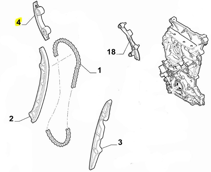 Gleitblock für Steuerkette - Tonale, 500X