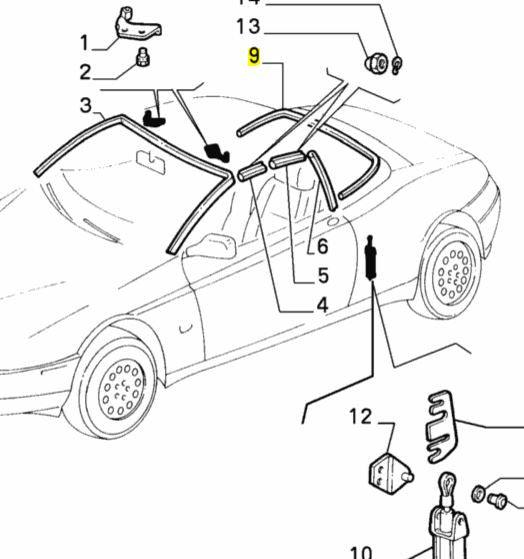 Roof Seal - Alfa Romeo 916 Spider 60598474