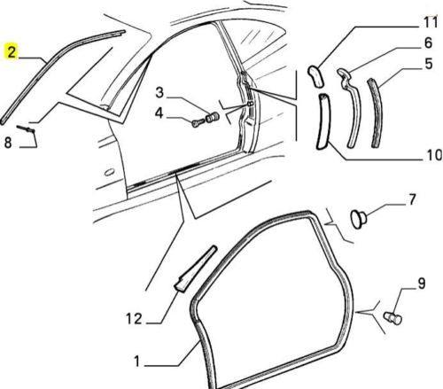 Upper Door Glass Seal / Channel - GTV - Partsworld-UK - 60605148
