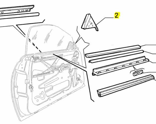 Alfa Romeo 916 Spider GTV Door Seal Rubber 60626431 60626432
