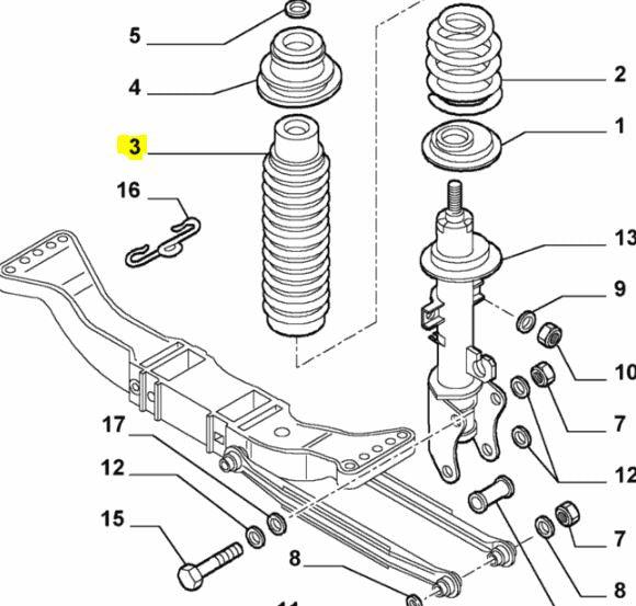 Rear Bump Stop - Alfa Romeo 156 Saloon 60650550