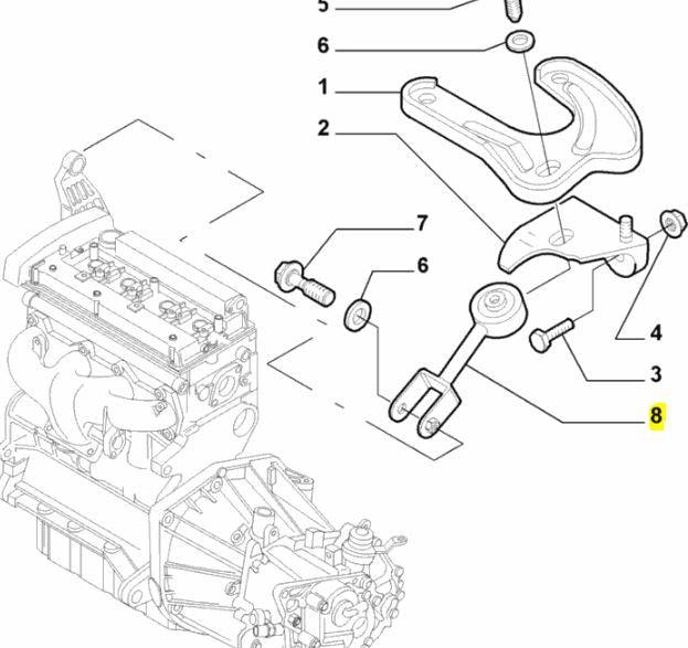 Engine Stabiliser Bar - Alfa Romeo 147 156 GT GTA 3.2 V6 60652740