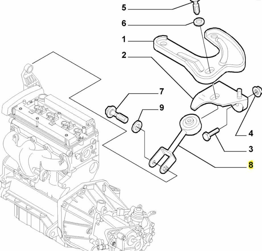 Engine Stabiliser bar - 2.0 TS & JTS alfa Romeo 147 146 147 156 GT GTV Spider 60652899