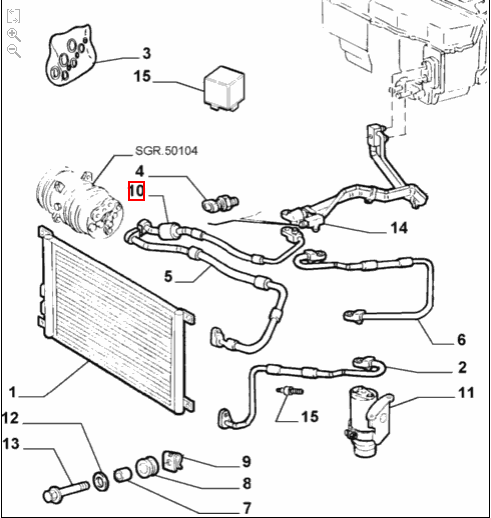 Heater Box Pipe - Alfa Romeo 916 GTV & Spider 60665071