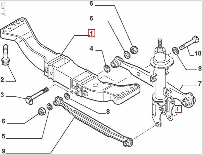 Suspension Crossrail, Rear - Alfa Romeo 156 GTA SW, GT 3.2 V6 60687127