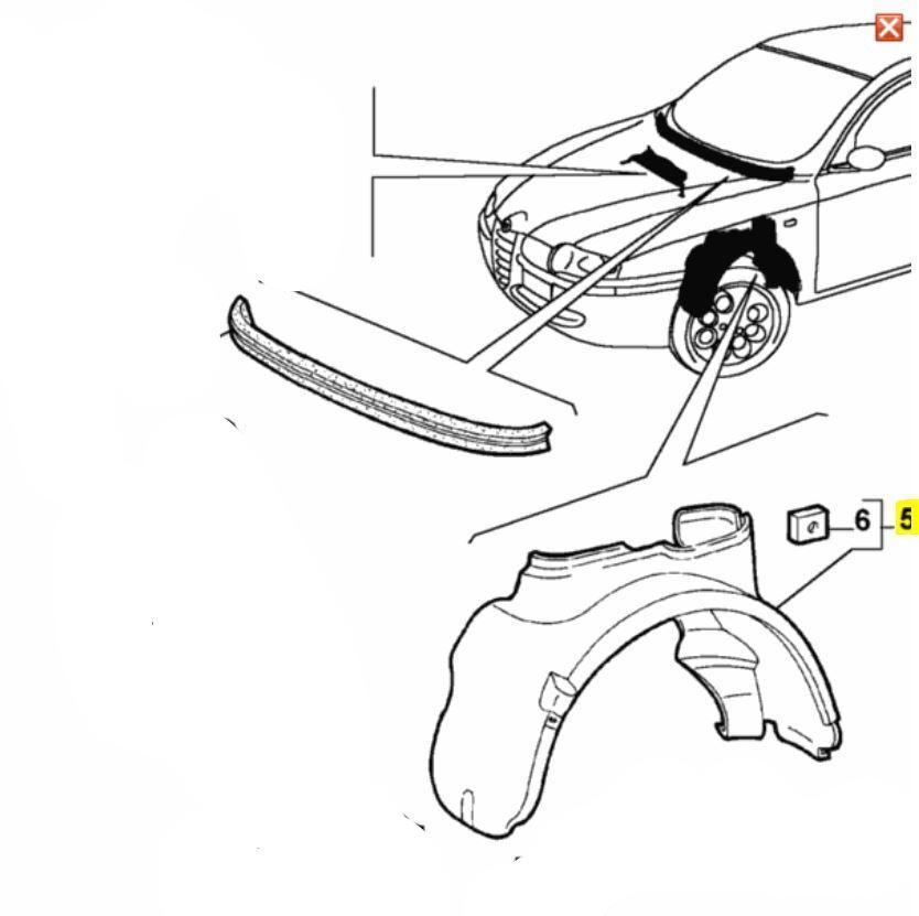 60695642 Wheel Arch Liner, Front - 147 GTA