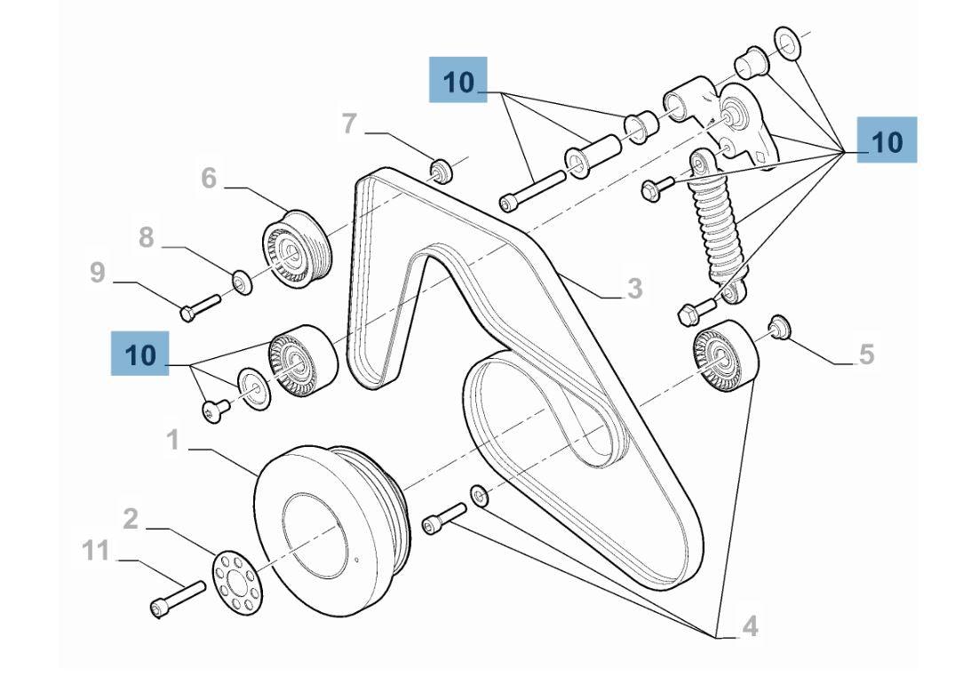 Auxiliary Belt Tensioner - Stelvio & Giulia Quadrifoglio - Partsworld-UK - 670051490