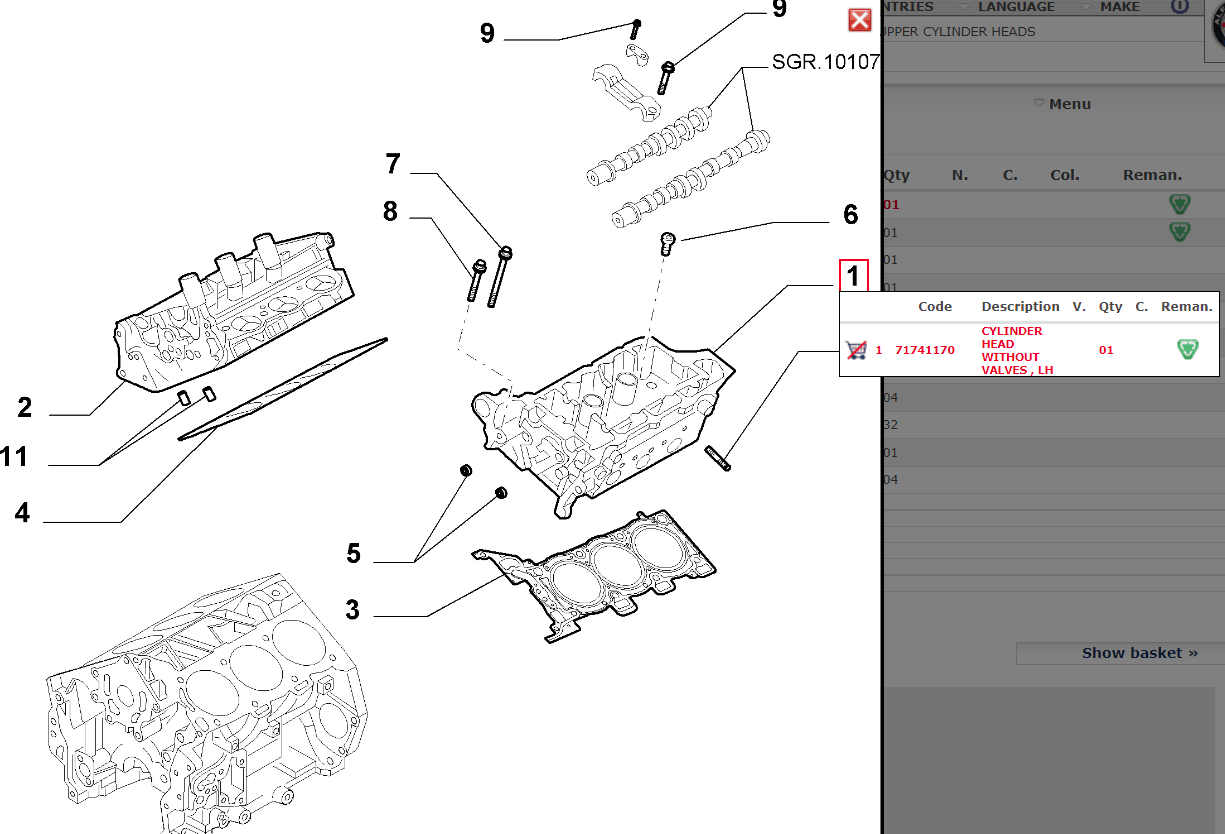 Cylinder Head - 159, Brera & Spider 3.2 V6 - Alfa Romeo Shop