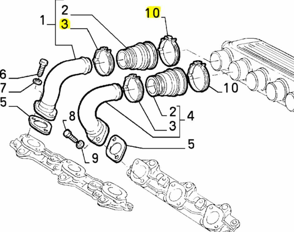 Inlet Tube Rubber retaining Clip - Alfa Romeo GTA 147 156 GTV V6