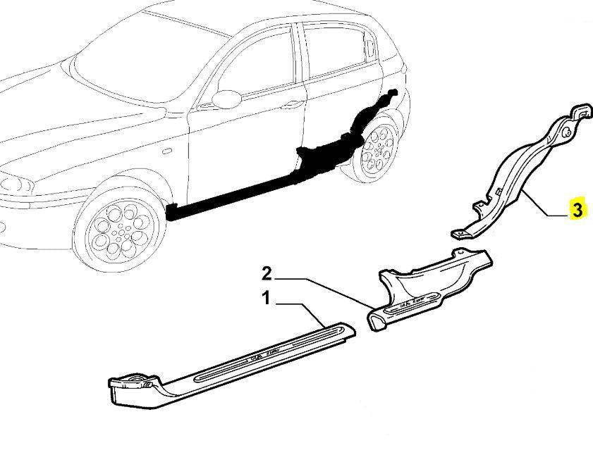 Interior Trim, Nearside Rear - 147 5 Door