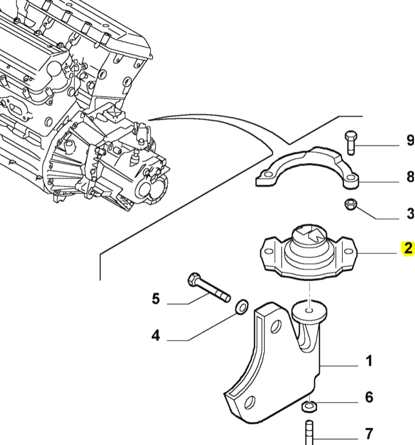 Rear Gearbox Mounting - Alfa Romeo 147 156 GT GTA 7644686