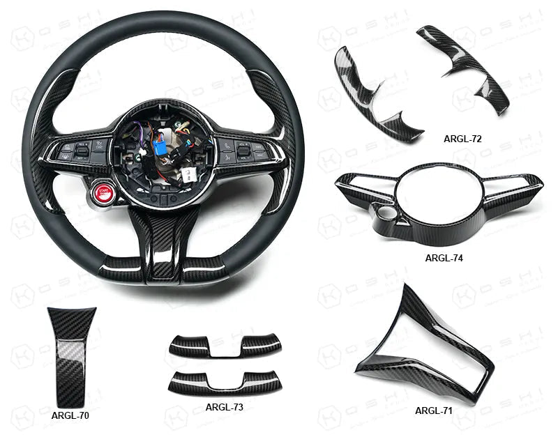 Alfa Romeo Giulia QV / Stelvio QV Lower Steering Wheel Decal Trim Cover – 2020-ongoing - Carbon Fibre - Alfa Romeo Shop