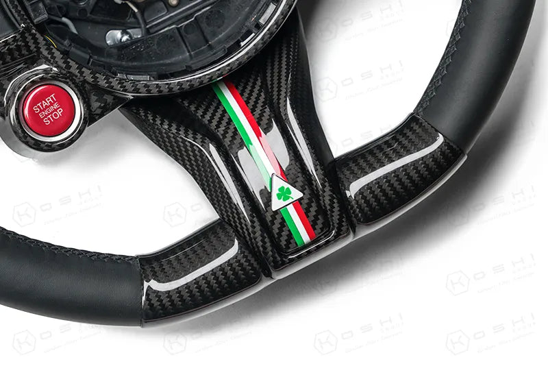 Alfa Romeo Giulia QV / Stelvio QV Lower Steering Wheel Decal Trim Cover – 2020-ongoing - Carbon Fibre - Alfa Romeo Shop