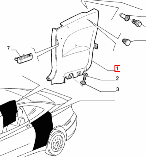 Interior Panel, Rear Left Hand - Alfa Romeo GTV 156027840