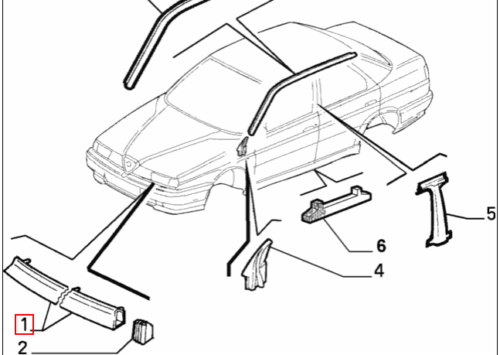 Front Moulding - 155 - Alfa Romeo Shop