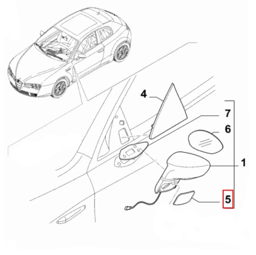 Mirror Trim - Brera & Spider - Alfa Romeo Shop