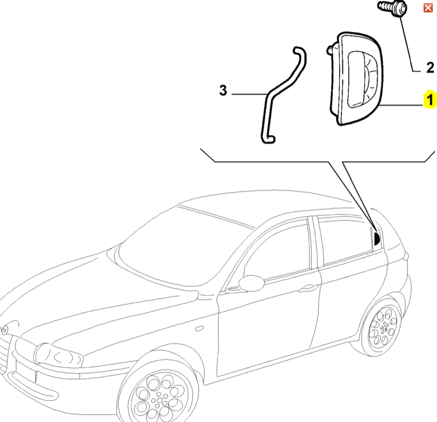 Door Handle, Offside Rear - 147 - Alfa Romeo Shop