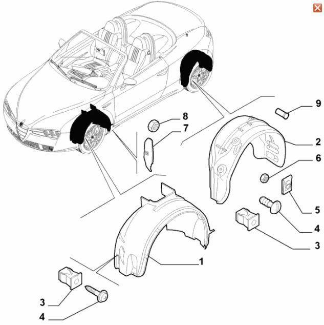 Wheel Arch Liners - 939 Spider - Alfa Romeo Shop