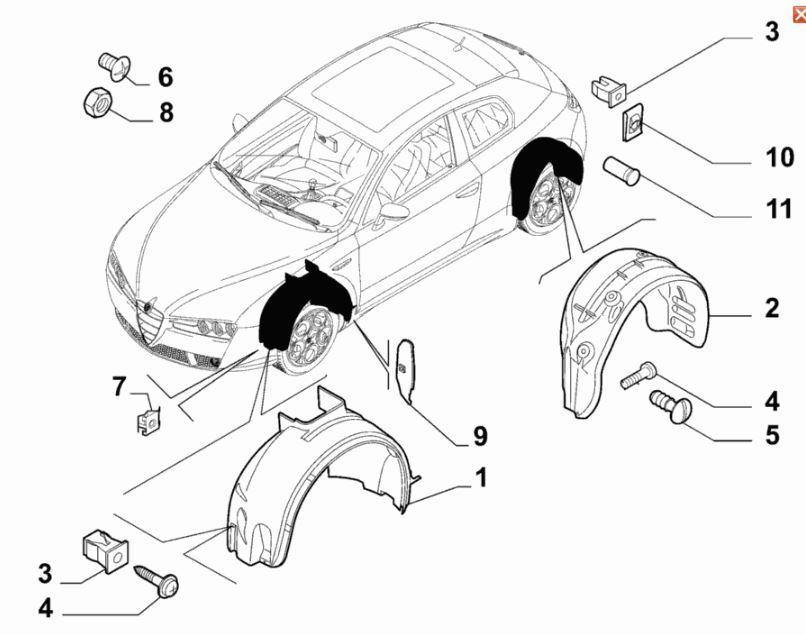 Wheel Arch Liners - Brera - Alfa Romeo Shop