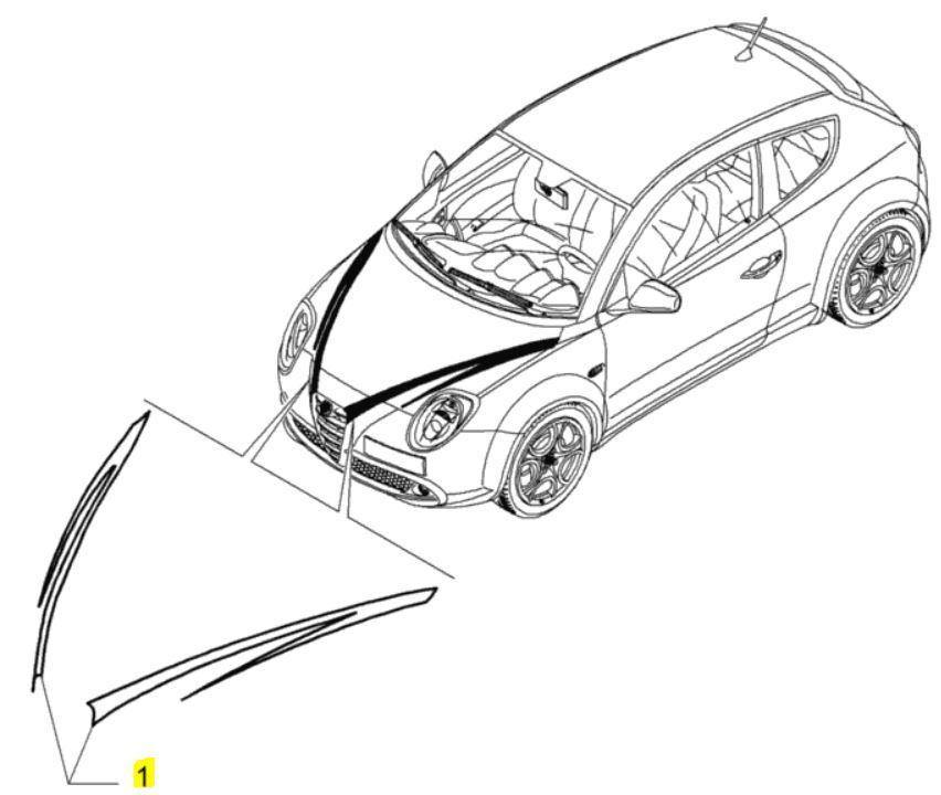 Decals, Twin Bonnet Stripes - Mito - Alfa Romeo Shop