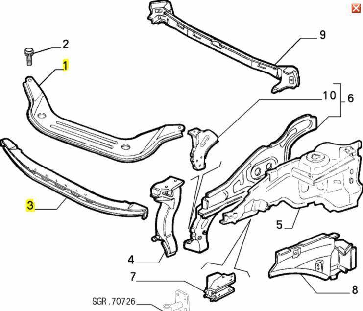 Crossrail & Slam Panel - GTV & Spider - Alfa Romeo Shop