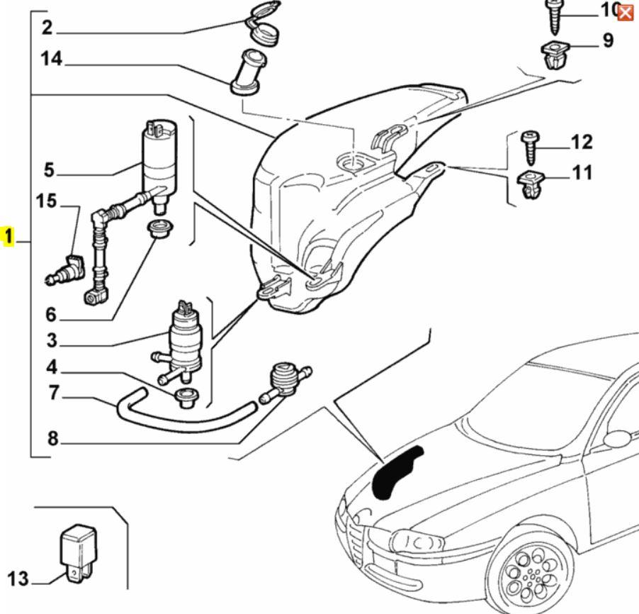 Windscreen Washer Bottle -147 - Alfa Romeo Shop