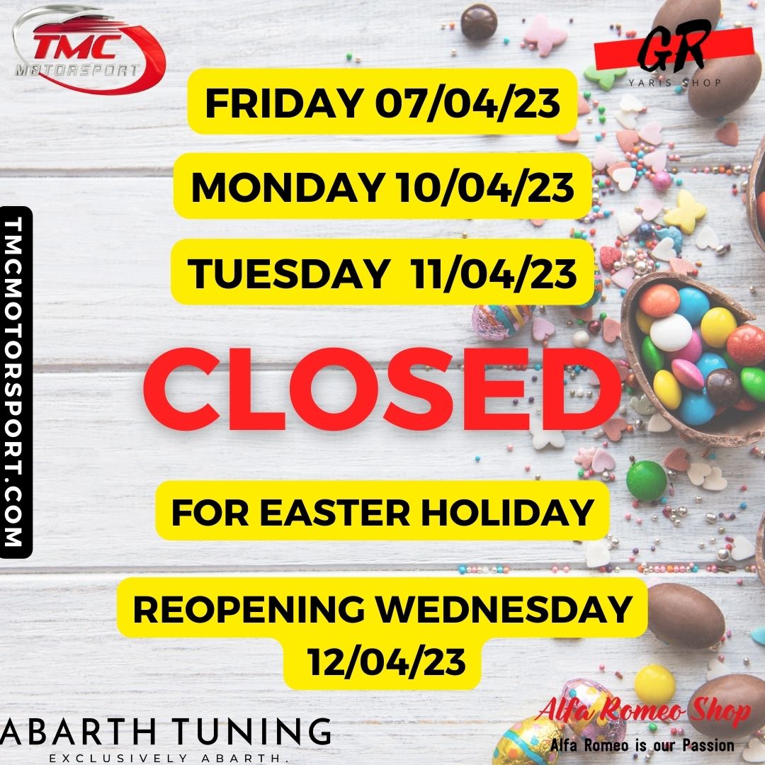 Closed for Easter Holiday - 07/04/23 - 11/04/23 Alfa Romeo Shop