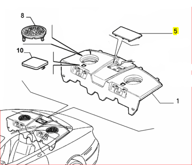 Rear Shelf Trim - Alfa Romeo 916 GTV 112405480