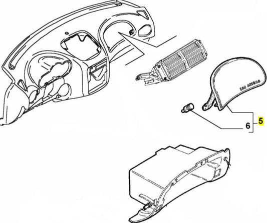 Passenger Air Bag Cover & Clips - Alfa Romeo 147 & GT