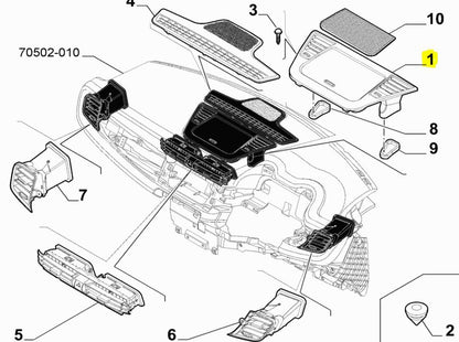 Top Dashboard compartment Alfa Romeo Giulietta 156101280