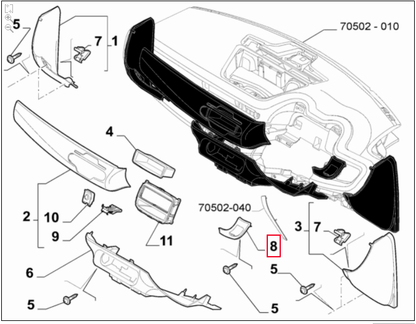 Dashboard Trim - Alfa Romeo Giulietta 156105910