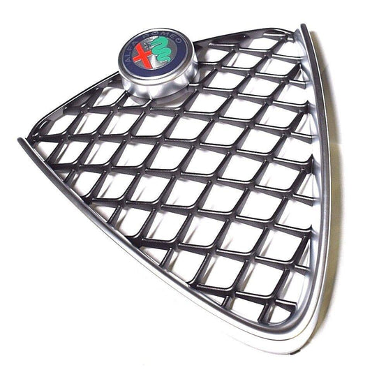 Radiator Grille & Badge, Satin Chrome - Giulia Base & Super - Alfa Romeo Shop