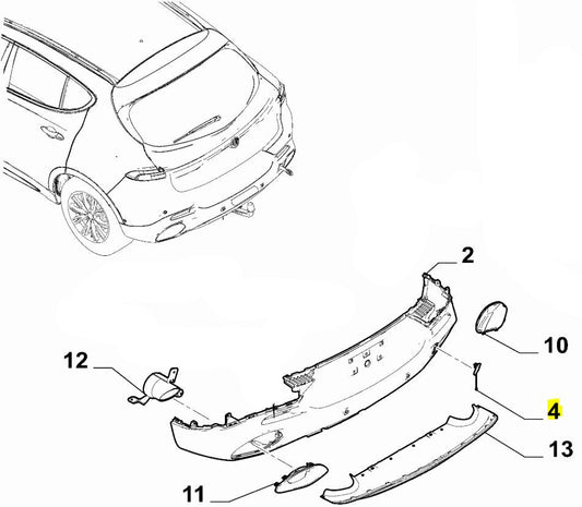 Tow Eye Cover, Rear Bumper - Tonale